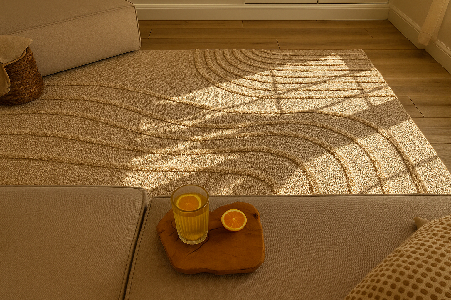 CALIFORNIA - Tapis à motif en relief beige - LBD911BEI CALIFORNIA