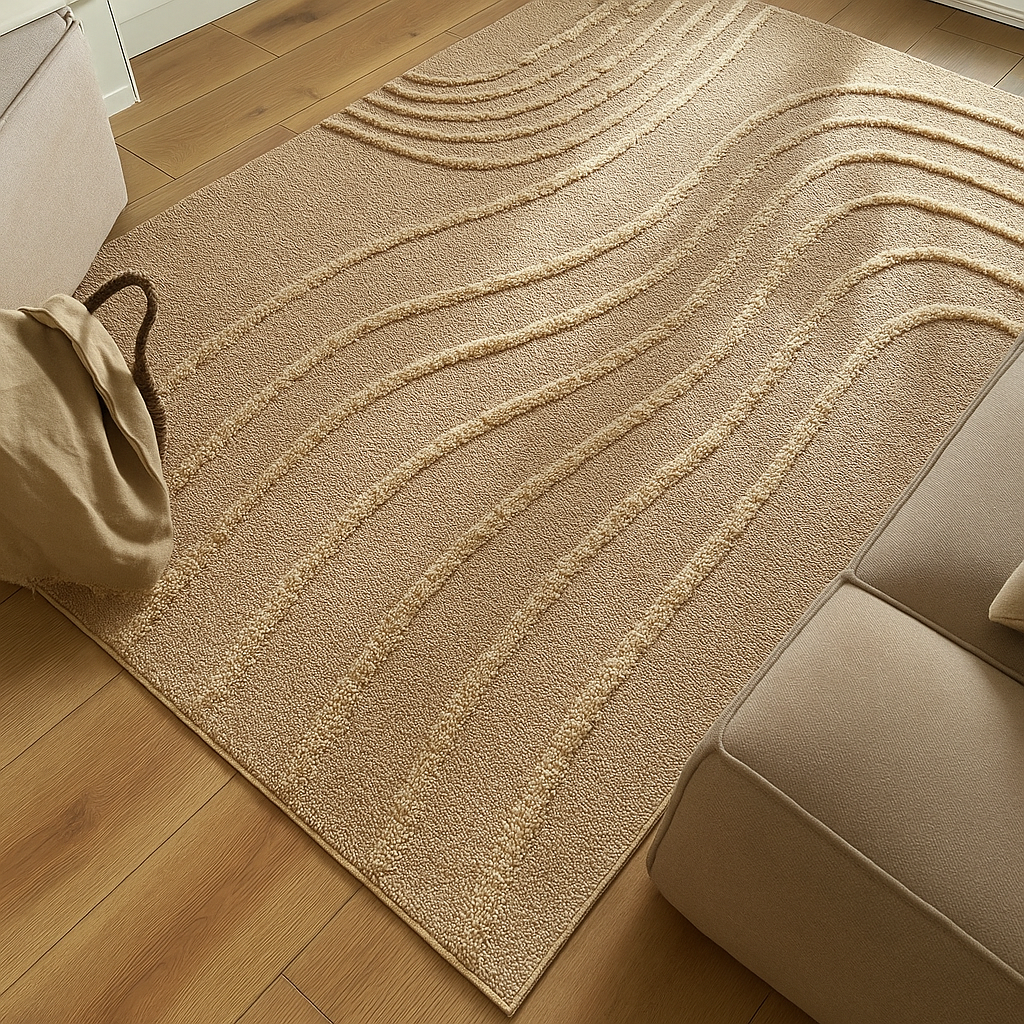 CALIFORNIA - Tapis à motif en relief beige - LBD911BEI CALIFORNIA
