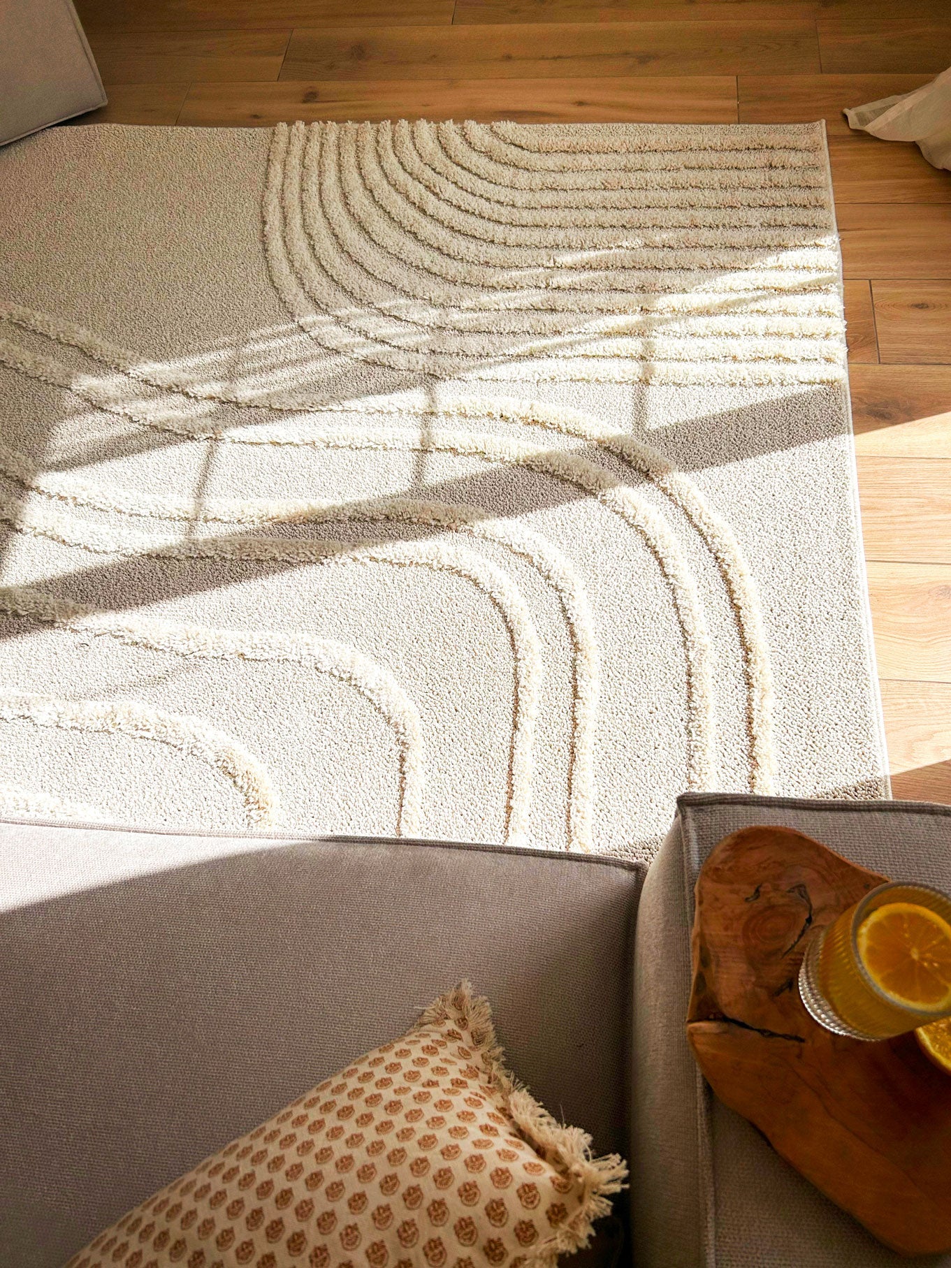CALIFORNIA - Tapis à motif en relief crème - LBD911CRE CALIFORNIA