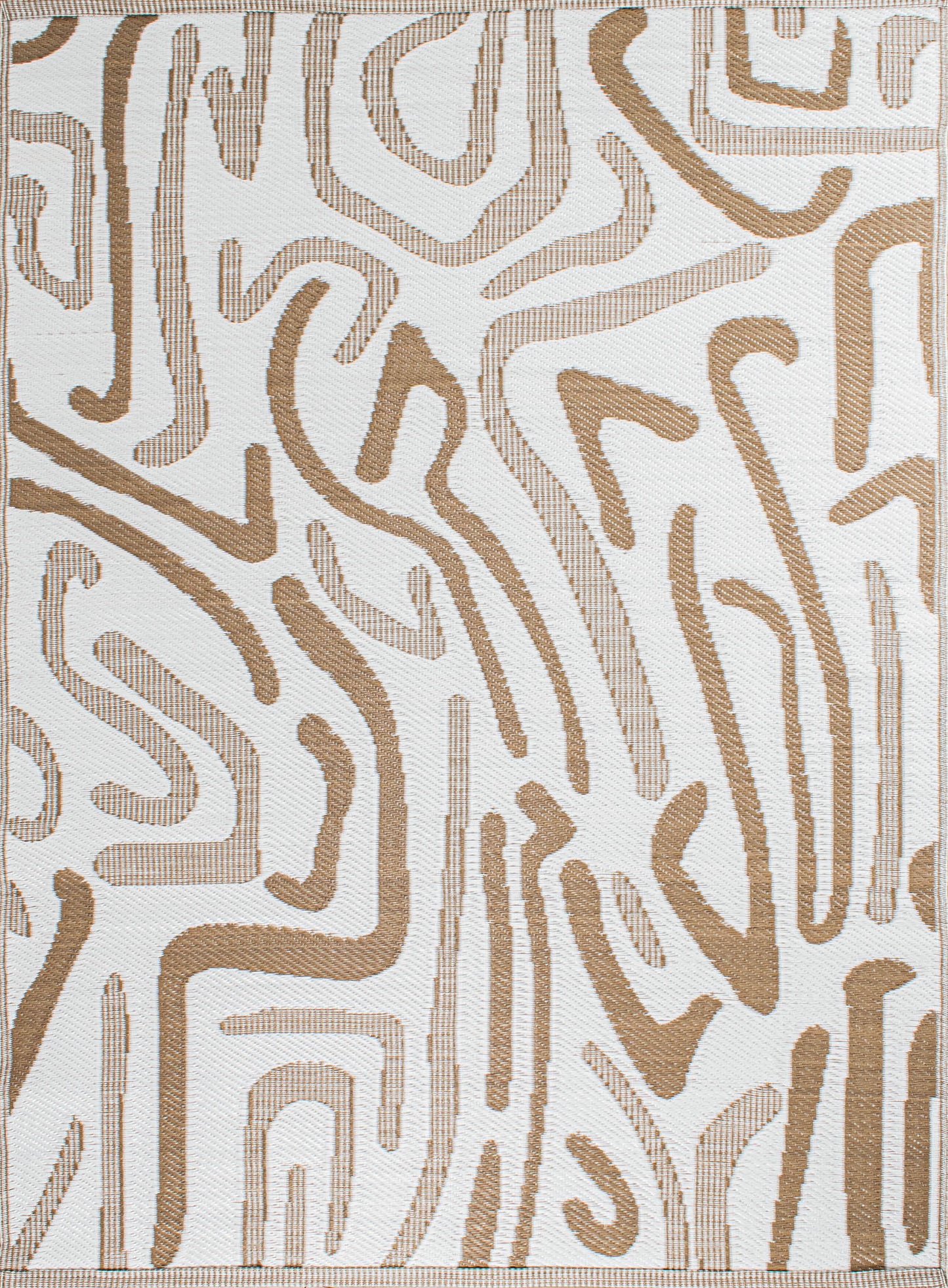 Tapis d'extérieur motifs abstrait beige :  CAP1741BEI CAPRI