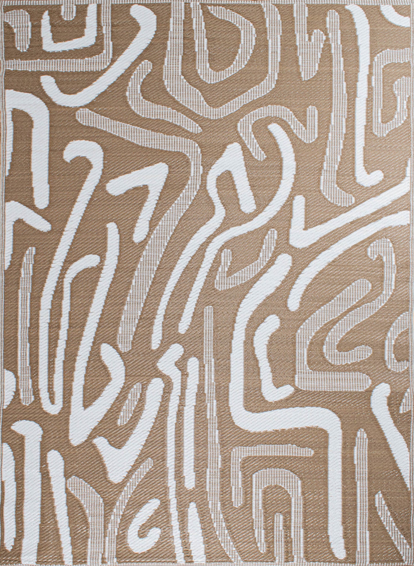 Tapis d'extérieur motifs abstrait beige :  CAP1741BEI CAPRI