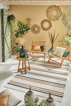 Tapis d'extérieur motifs rayures vert :  CAP1742VER CAPRI