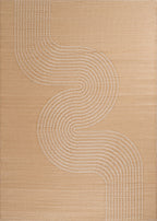 Tapis d'extérieur motif vague beige :  CAP1743BEI CAPRI