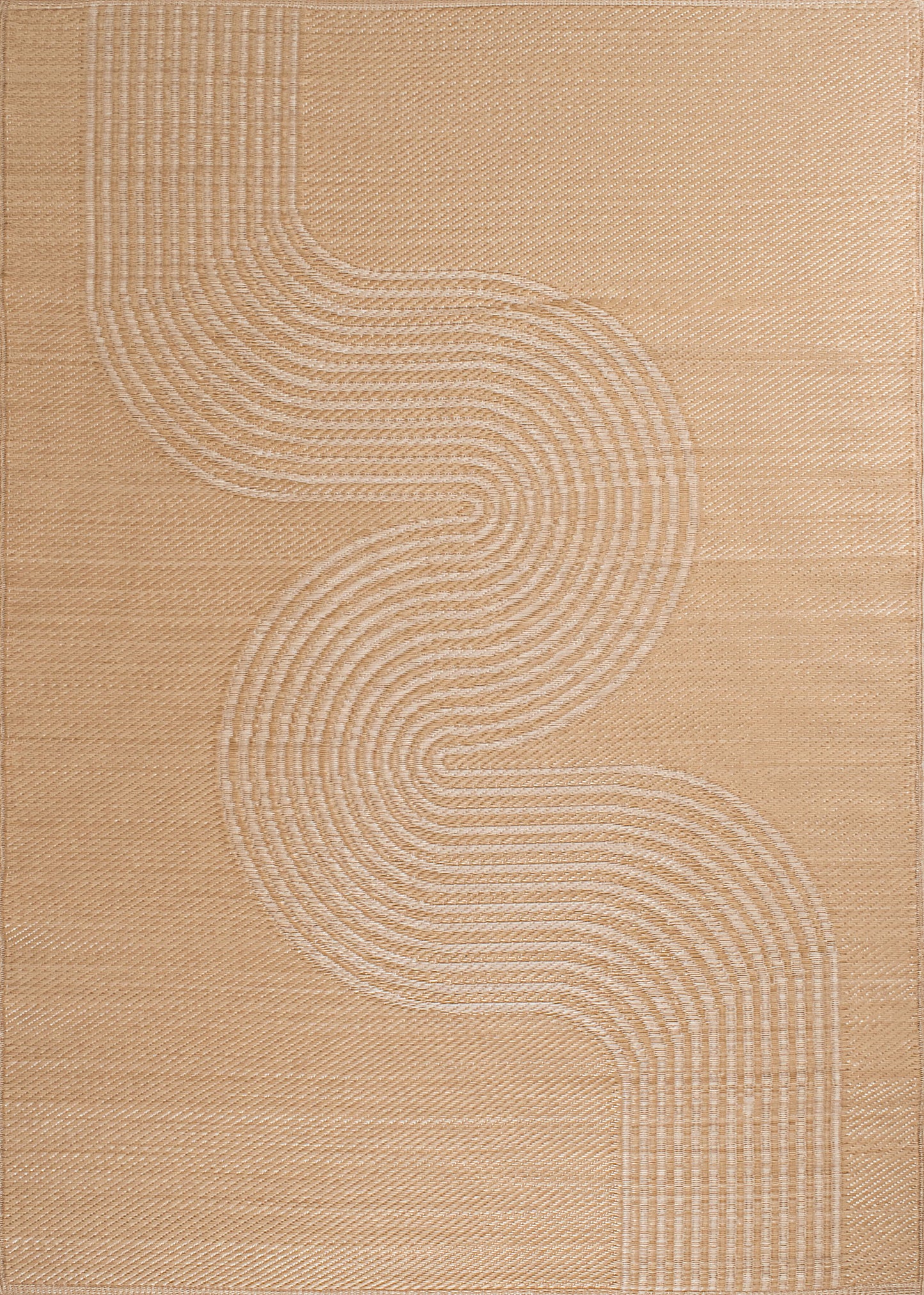 Tapis d'extérieur motif vague beige :  CAP1743BEI CAPRI