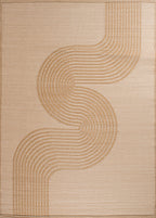 Tapis d'extérieur motif vague beige :  CAP1743BEI CAPRI