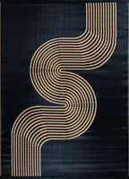 Tapis d'extérieur motif vague noir :  CAP1743NOI CAPRI
