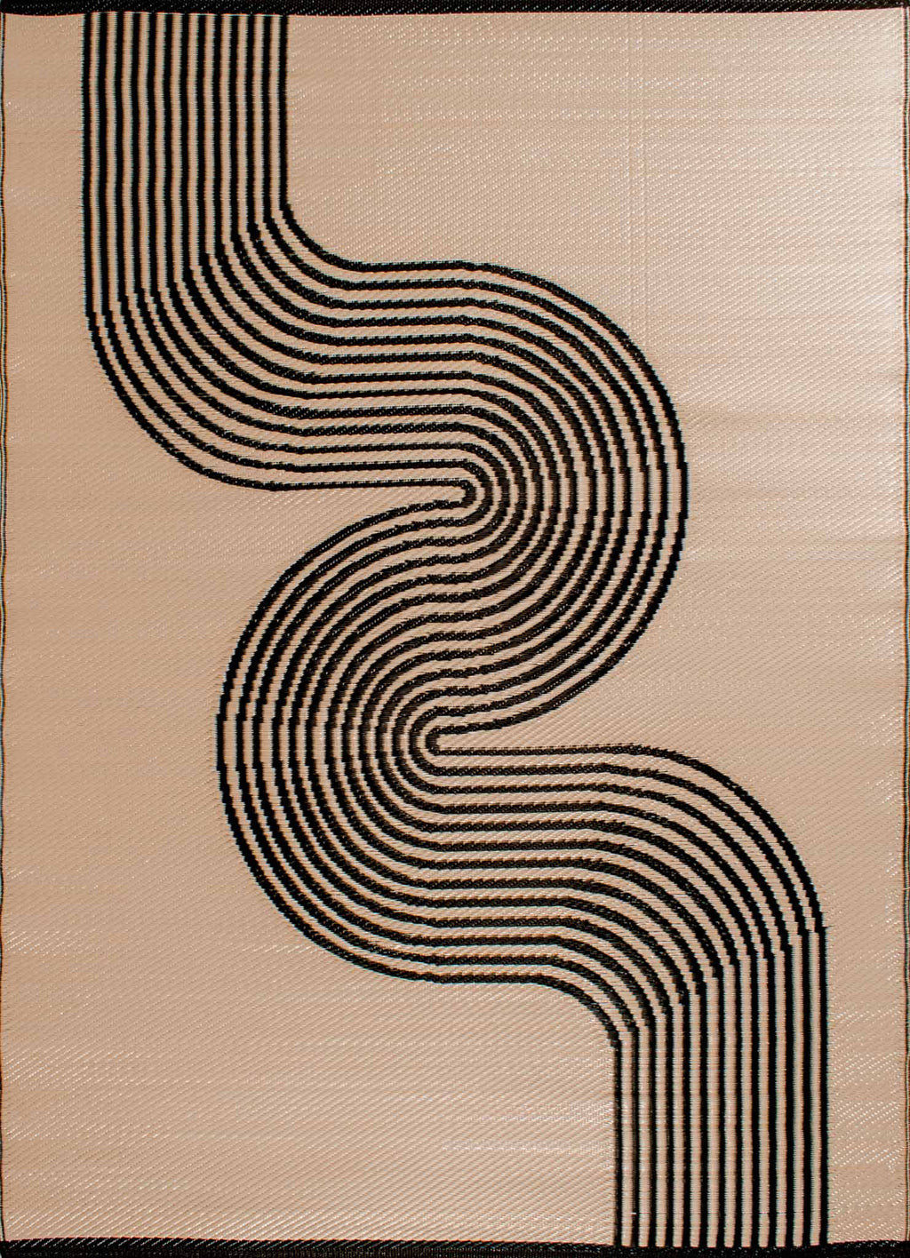 Tapis d'extérieur motif vague noir :  CAP1743NOI CAPRI