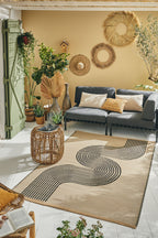 Tapis d'extérieur motif vague noir :  CAP1743NOI CAPRI