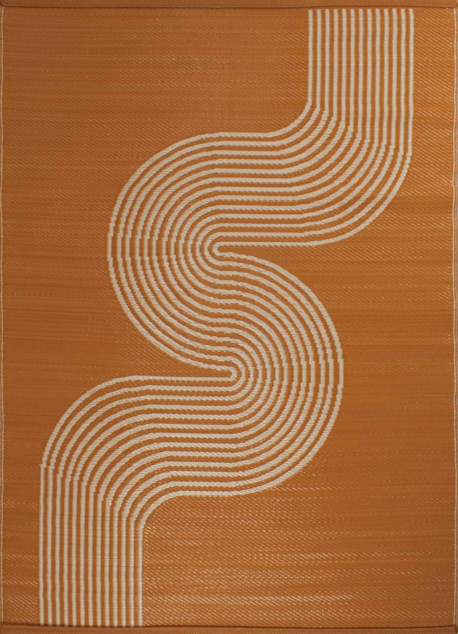 Tapis d'extérieur motif vague terra :  CAP1743TER CAPRI