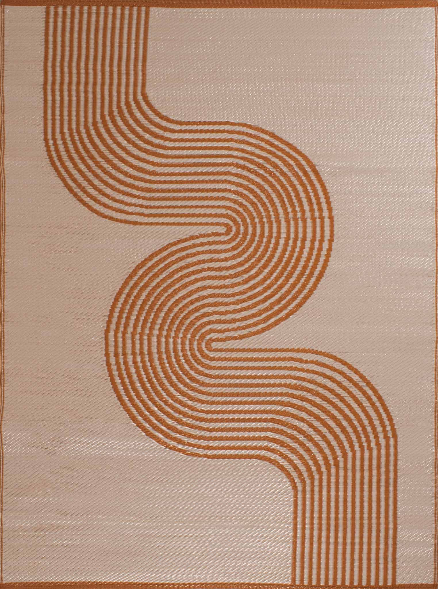 Tapis d'extérieur motif vague terra :  CAP1743TER CAPRI