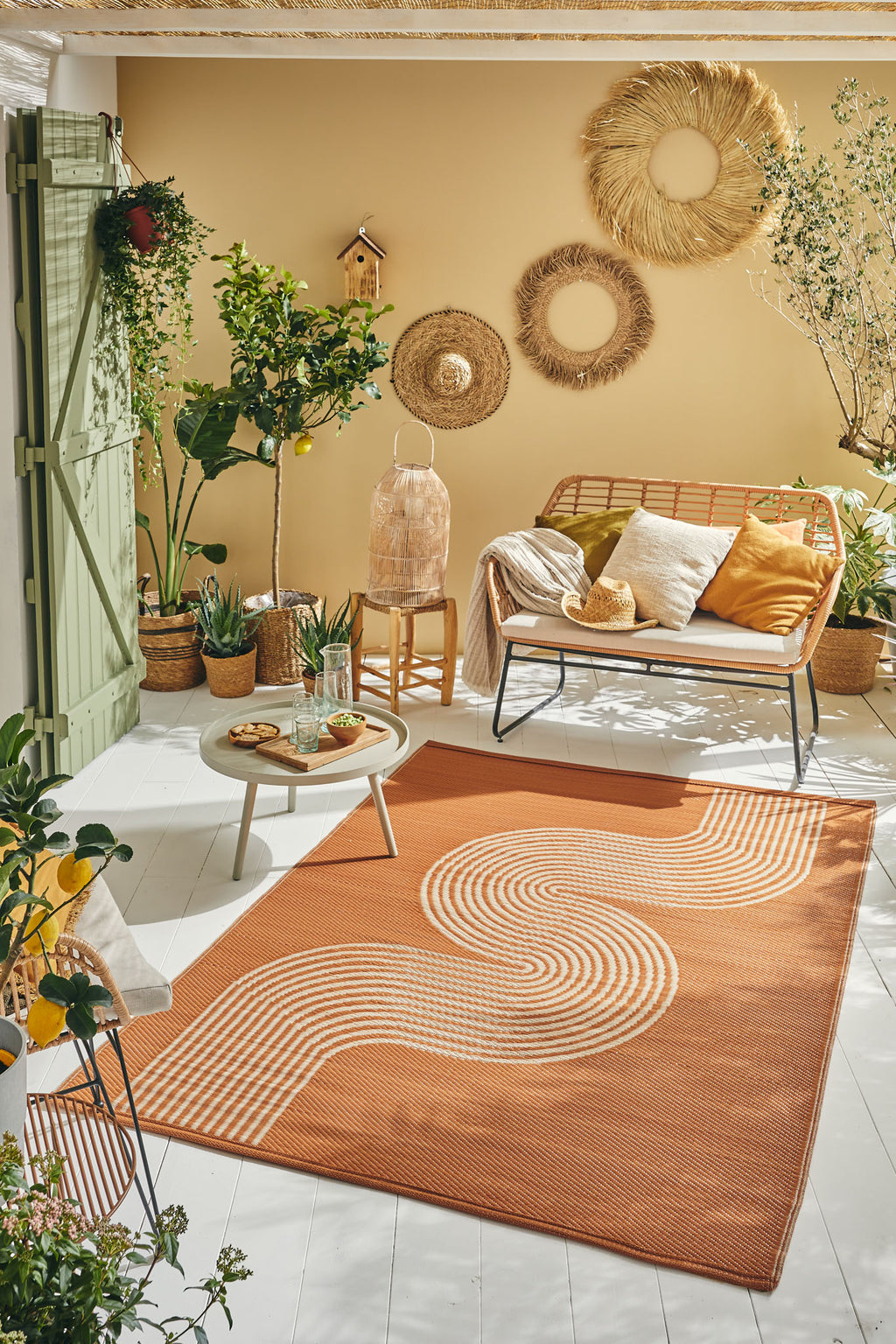 Tapis d'extérieur motif vague terra :  CAP1743TER CAPRI
