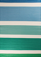 Tapis d'extérieur motif ligne dégradée vert :  CAP1744VER CAPRI