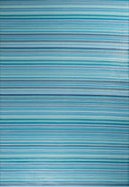 Tapis d'extérieur motif rayure dégradée bleu :  CAP1746BLE CAPRI
