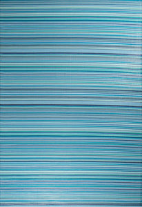 Tapis d'extérieur motif rayure dégradée bleu :  CAP1746BLE CAPRI