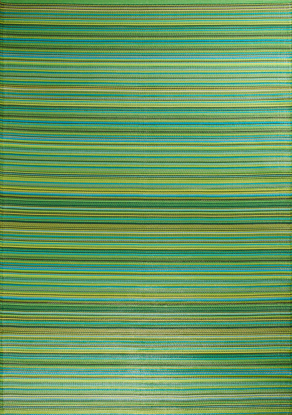 Tapis d'extérieur motif rayure dégradée vert :  CAP1746VER CAPRI