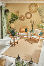 Tapis d'extérieur motif uni beige :  CAP1747BEI CAPRI