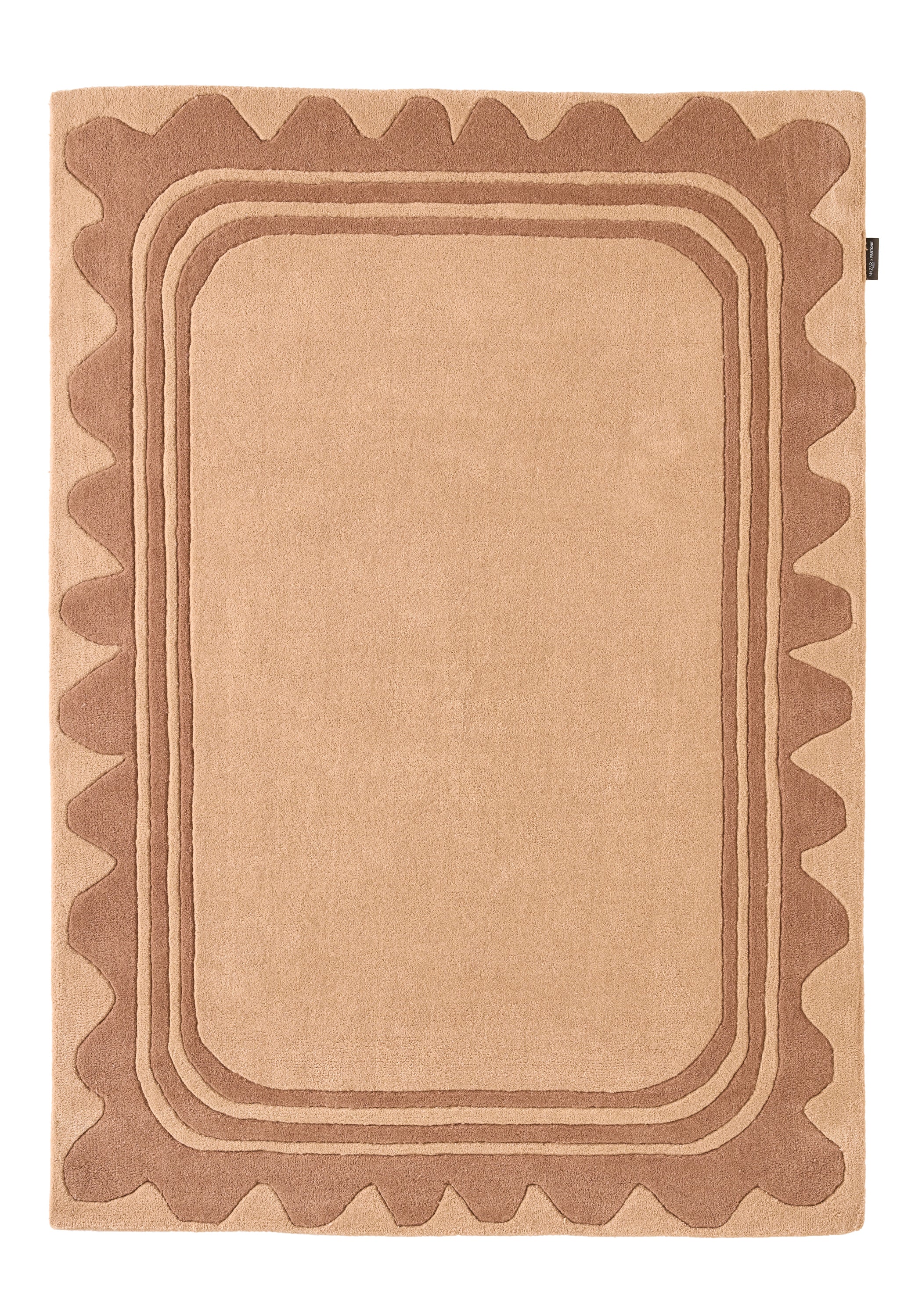 Cèdre blanc – Tapis en laine wavy marron Cèdre blanc