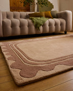 Cèdre blanc – Tapis en laine wavy marron Cèdre blanc