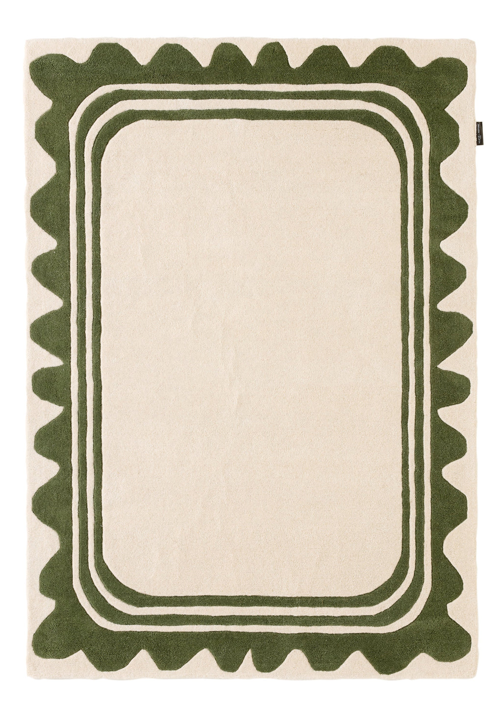 Cèdre blanc – Tapis en laine wavy – vert Cèdre blanc