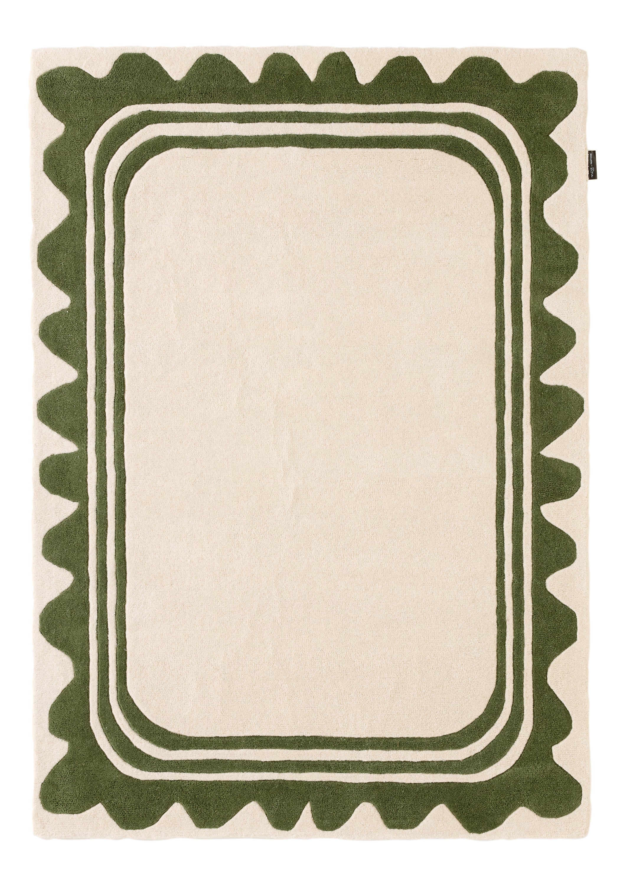 Cèdre blanc – Tapis en laine wavy – vert Cèdre blanc