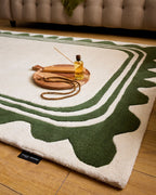 Cèdre blanc – Tapis en laine wavy – vert Cèdre blanc