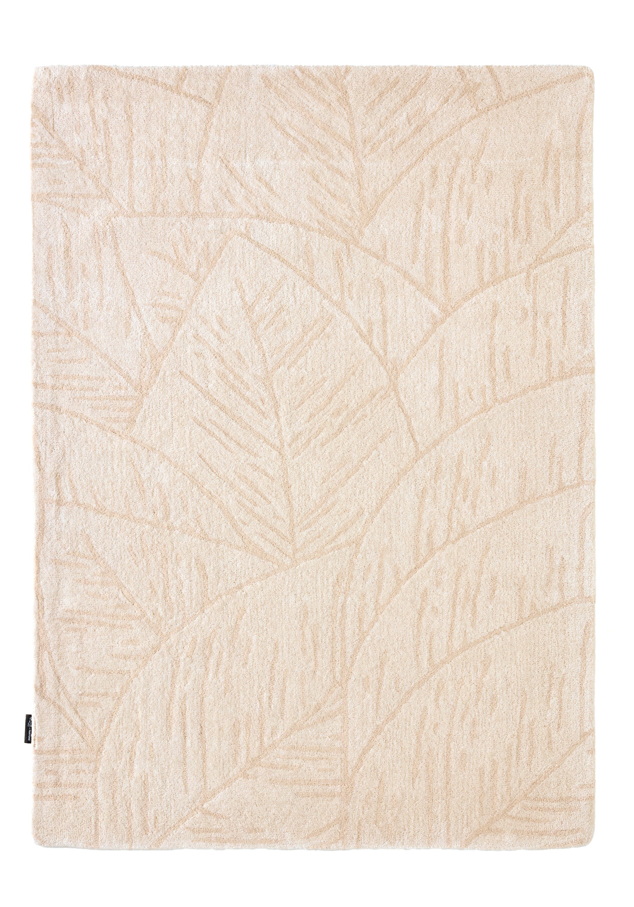 Cèdre blanc – Tapis en laine feuillage - crème Cèdre blanc