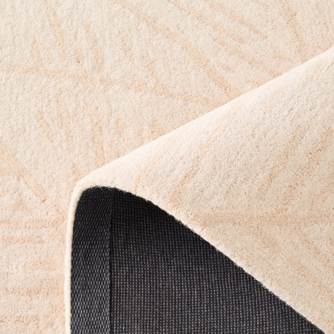 Cèdre blanc – Tapis en laine feuillage - crème Cèdre blanc