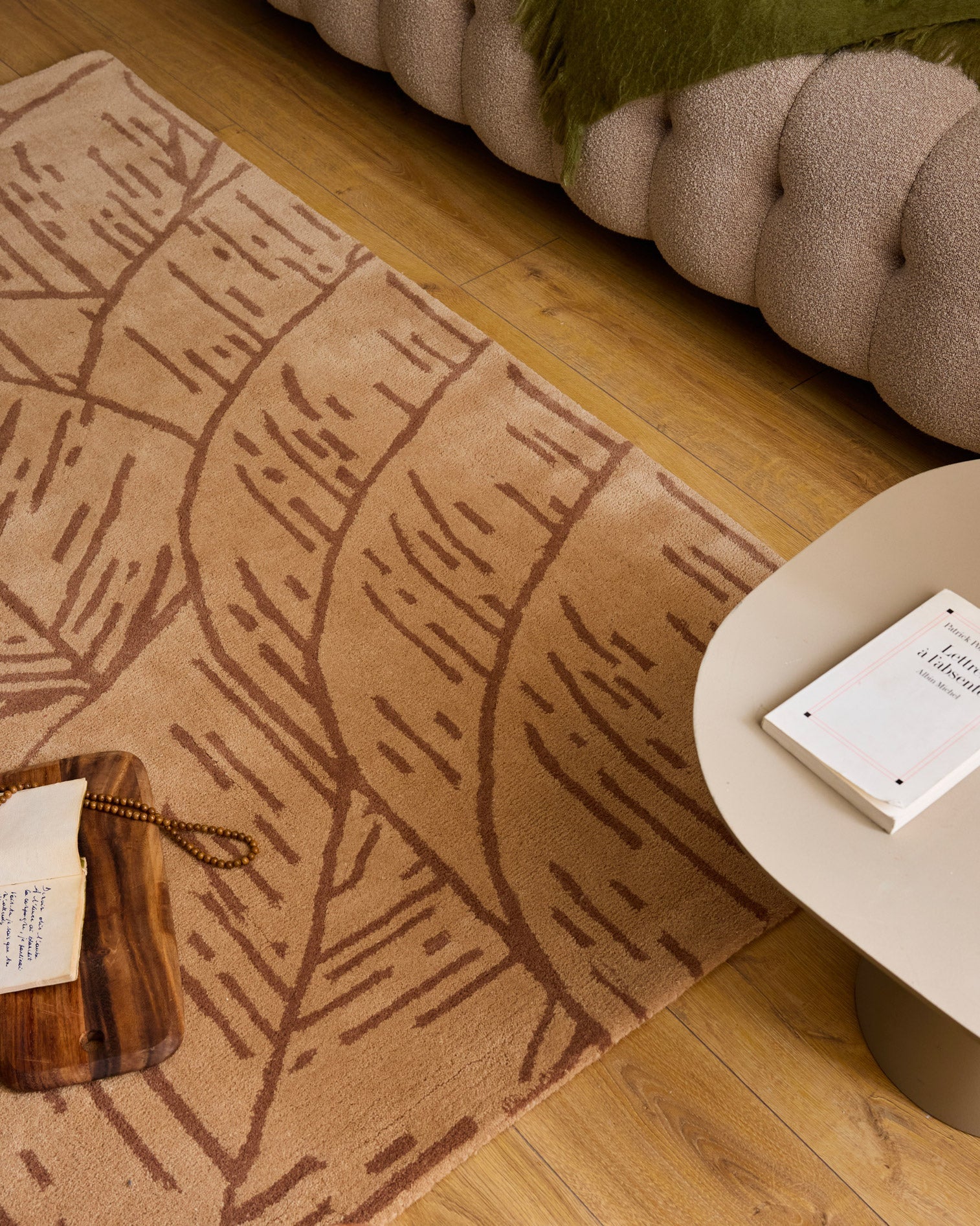 Cèdre blanc – Tapis en laine feuillage - marron Cèdre blanc