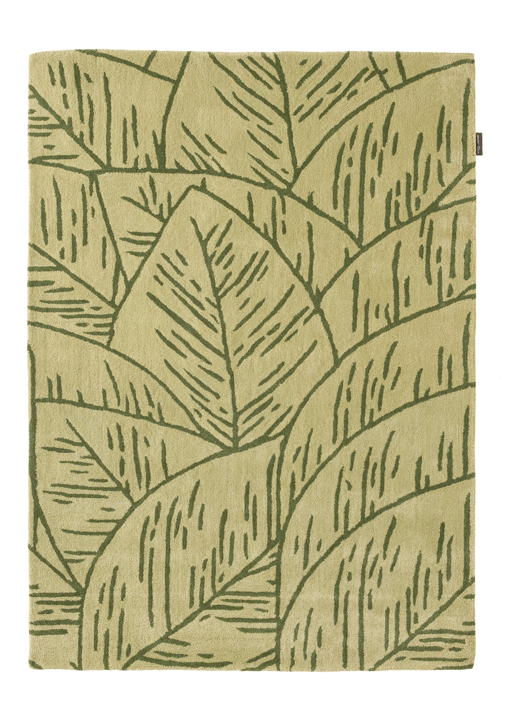 Cèdre blanc – Tapis en laine motif feuillage - vert Cèdre blanc