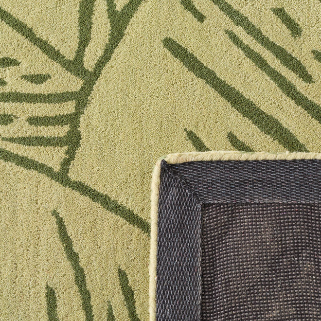 Cèdre blanc – Tapis en laine motif feuillage - vert Cèdre blanc