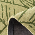Cèdre blanc – Tapis en laine motif feuillage - vert Cèdre blanc