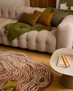 Cèdre blanc – Tapis en laine forme organique - marron Cèdre blanc