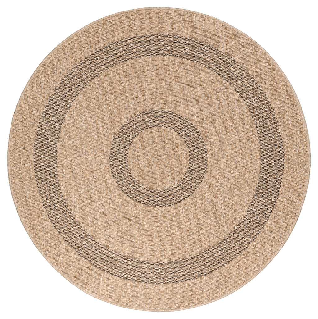 COMILLA - Tapis intérieur/extérieur rond aspect jute noir - COM0886NOI COMILLA