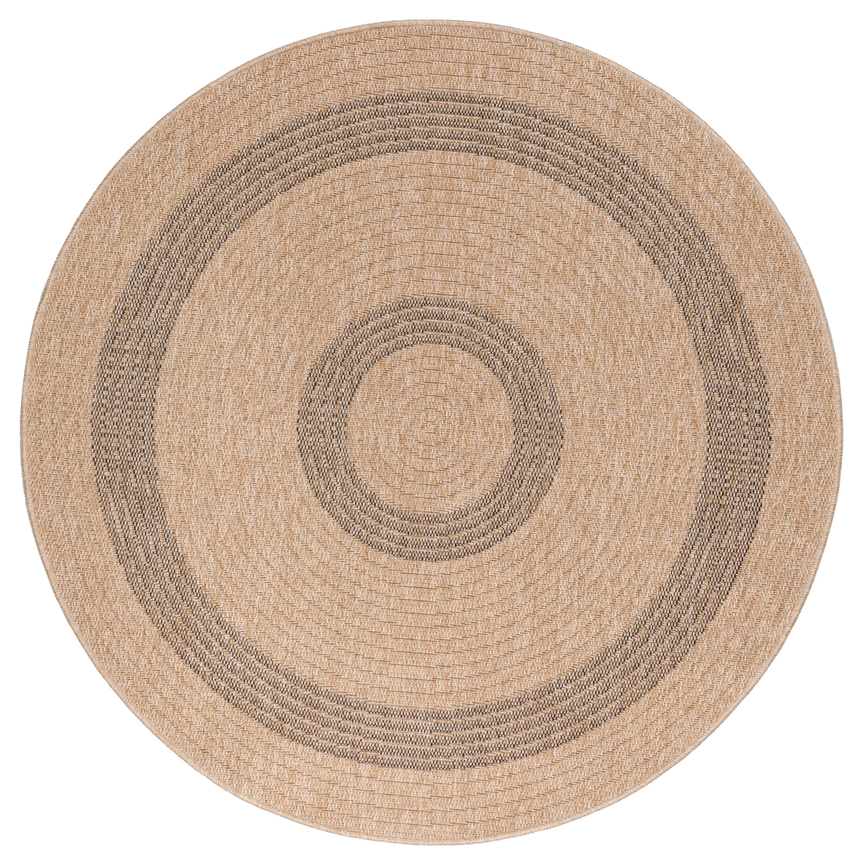COMILLA - Tapis intérieur/extérieur rond aspect jute noir - COM0886NOI COMILLA