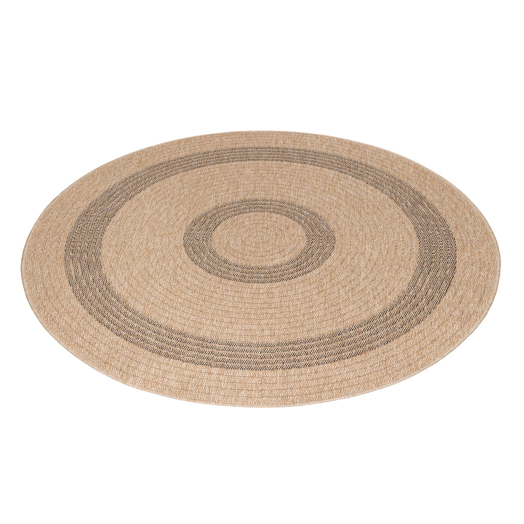 COMILLA - Tapis intérieur/extérieur rond aspect jute noir - COM0886NOI COMILLA