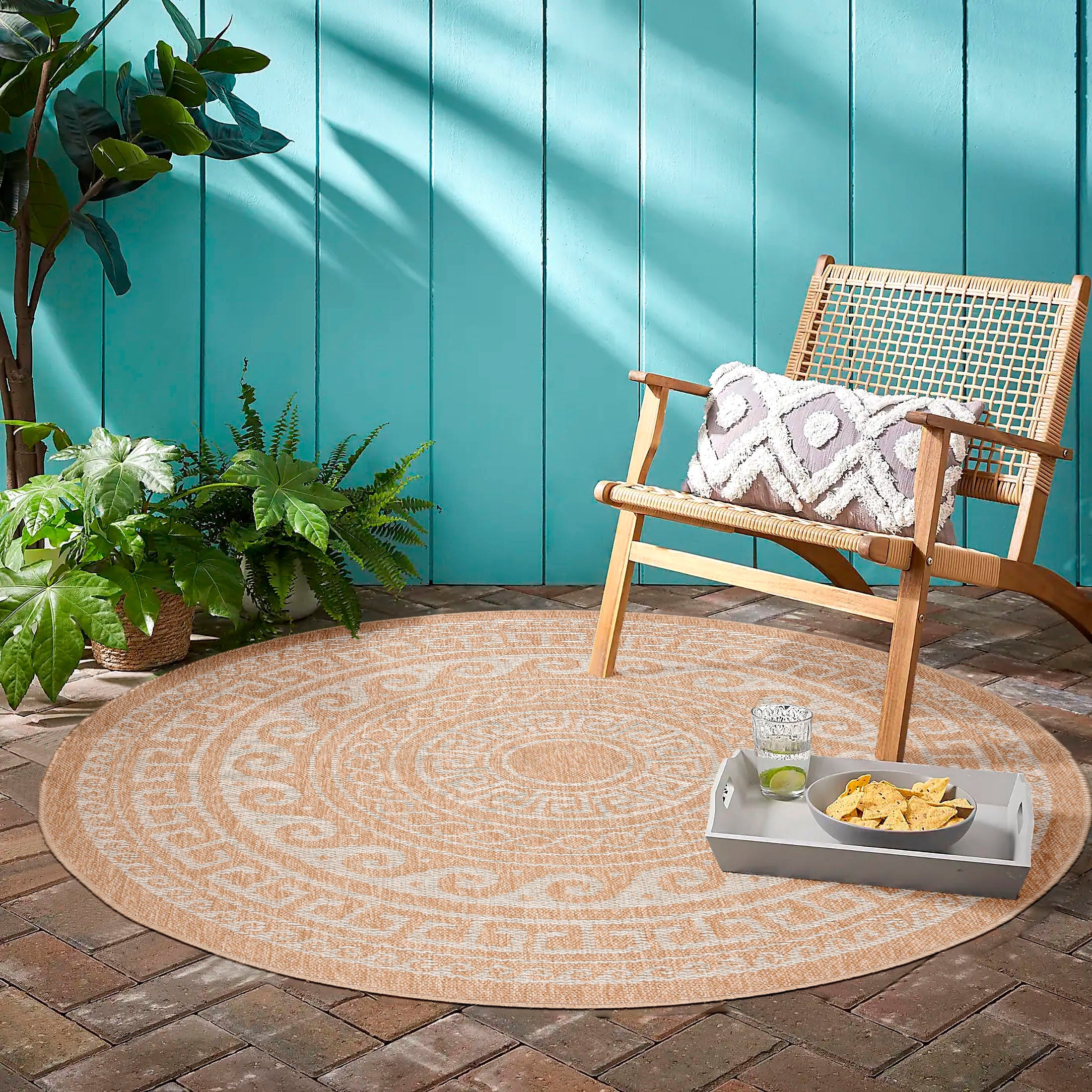 COMILLA - Tapis intérieur/extérieur rond aspect jute beige - COM0887BEI COMILLA