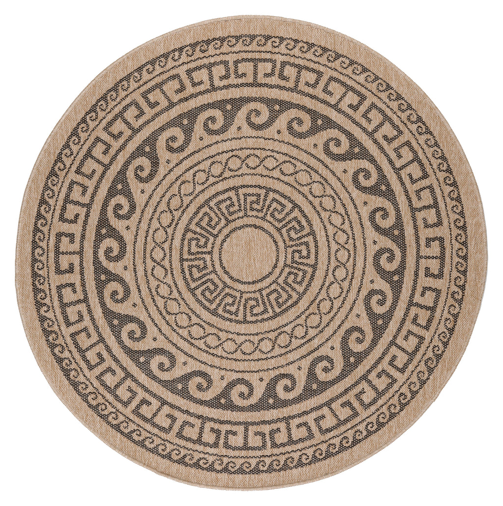COMILLA - Tapis intérieur/extérieur rond aspect jute noir - COM0887NOI COMILLA