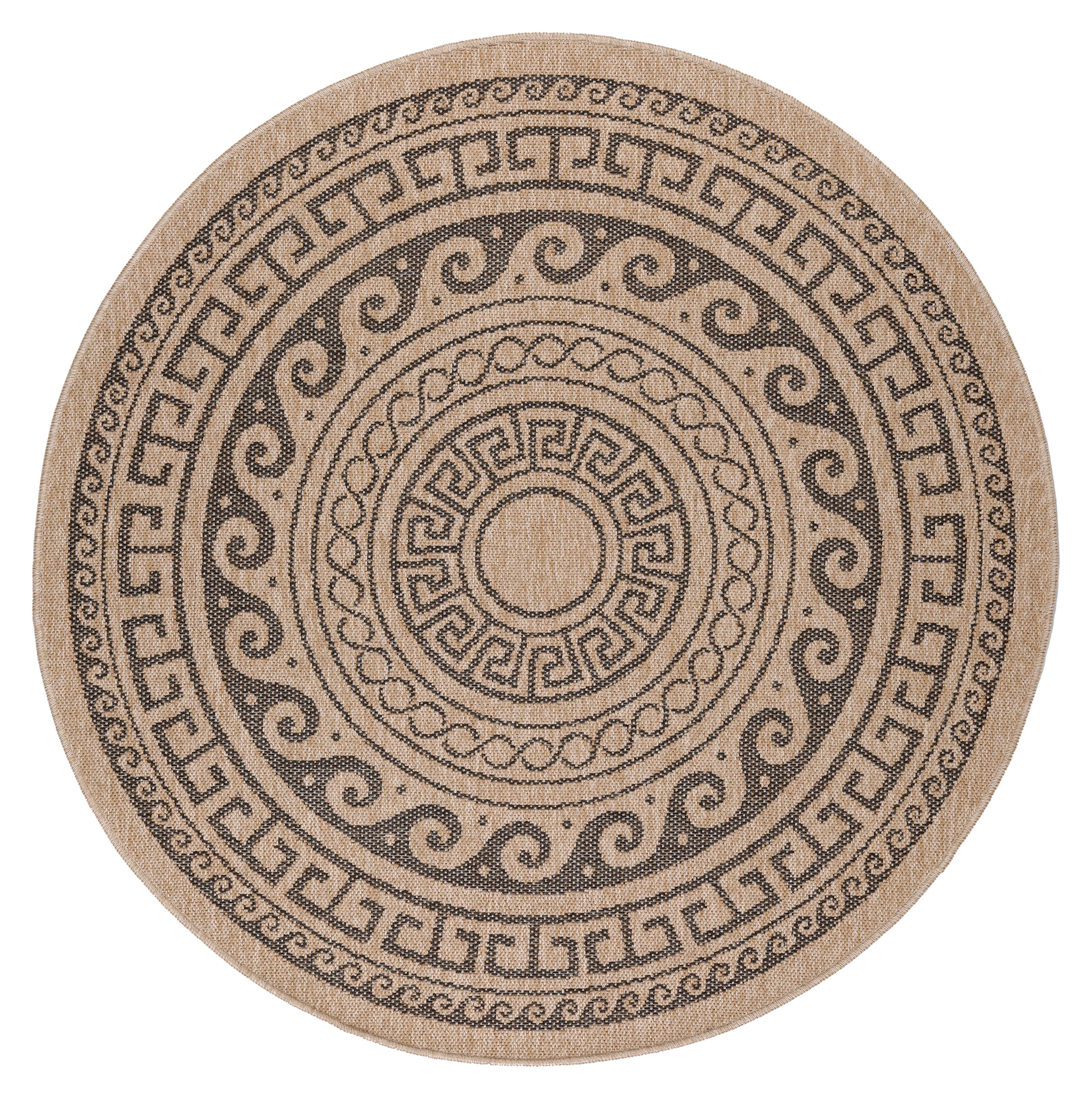 COMILLA - Tapis intérieur/extérieur rond aspect jute noir - COM0887NOI COMILLA