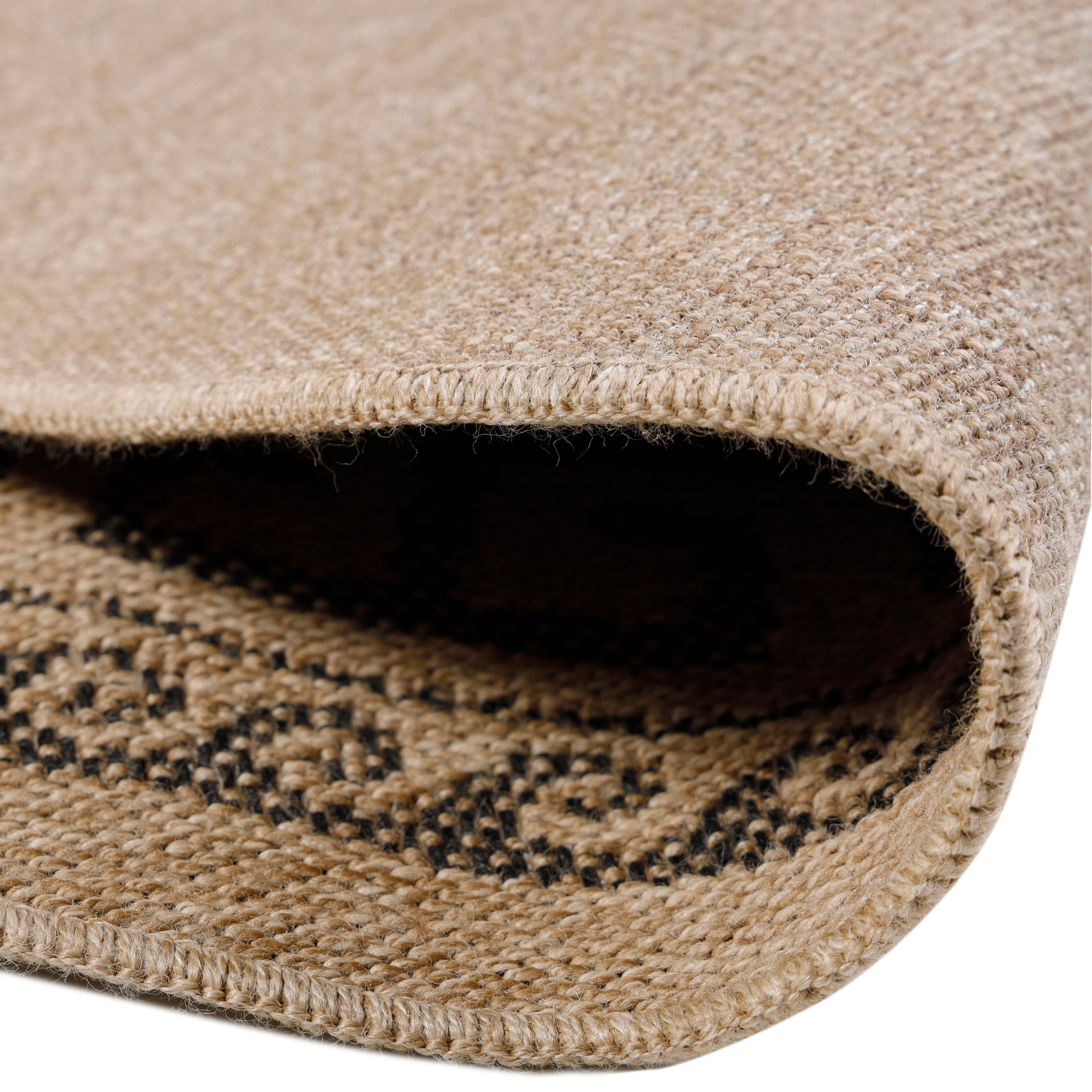COMILLA - Tapis intérieur/extérieur rond aspect jute noir - COM0887NOI COMILLA