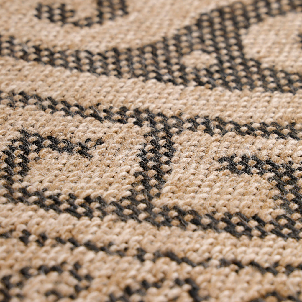 COMILLA - Tapis intérieur/extérieur rond aspect jute noir - COM0887NOI COMILLA