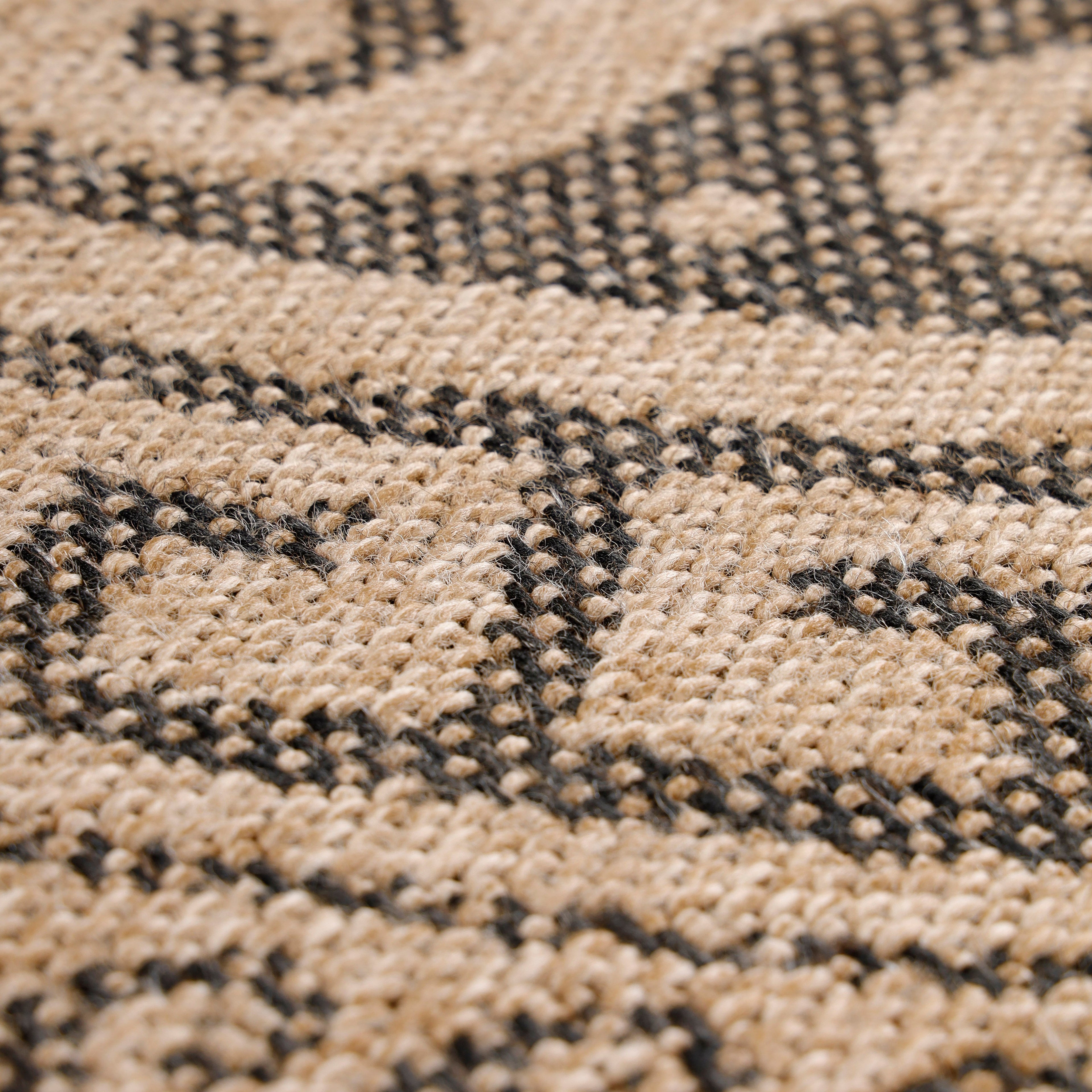 COMILLA - Tapis intérieur/extérieur rond aspect jute noir - COM0887NOI COMILLA