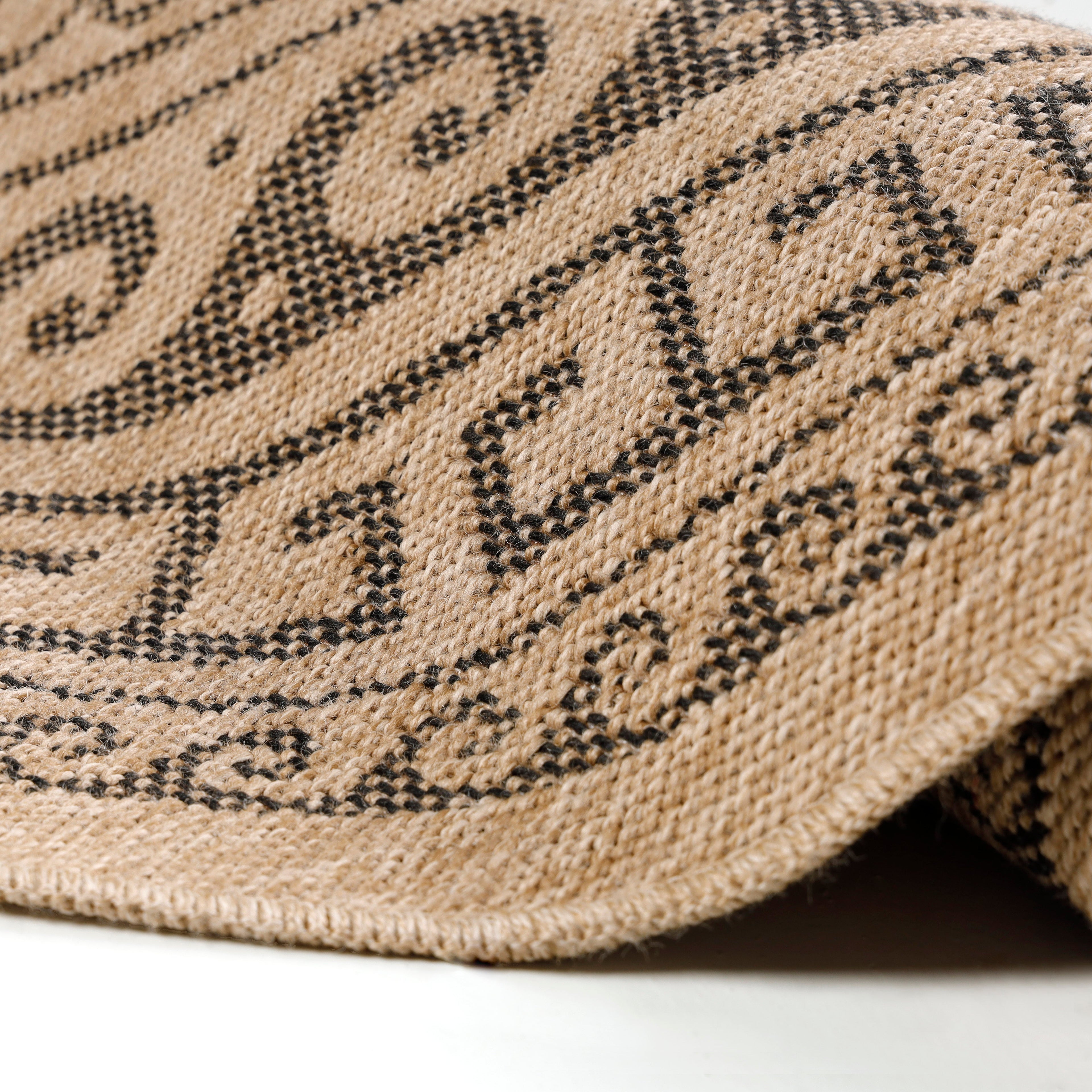 COMILLA - Tapis intérieur/extérieur rond aspect jute noir - COM0887NOI COMILLA