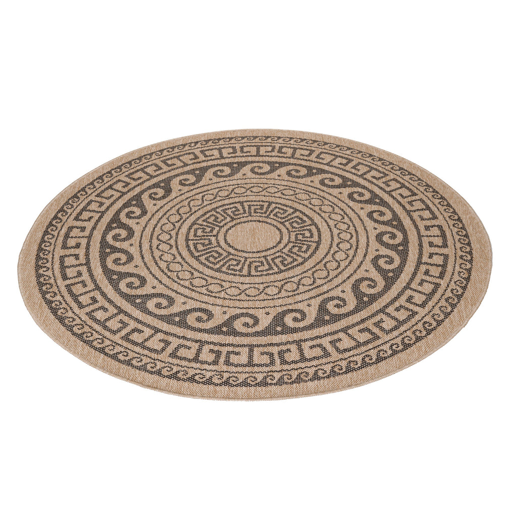 COMILLA - Tapis intérieur/extérieur rond aspect jute noir - COM0887NOI COMILLA