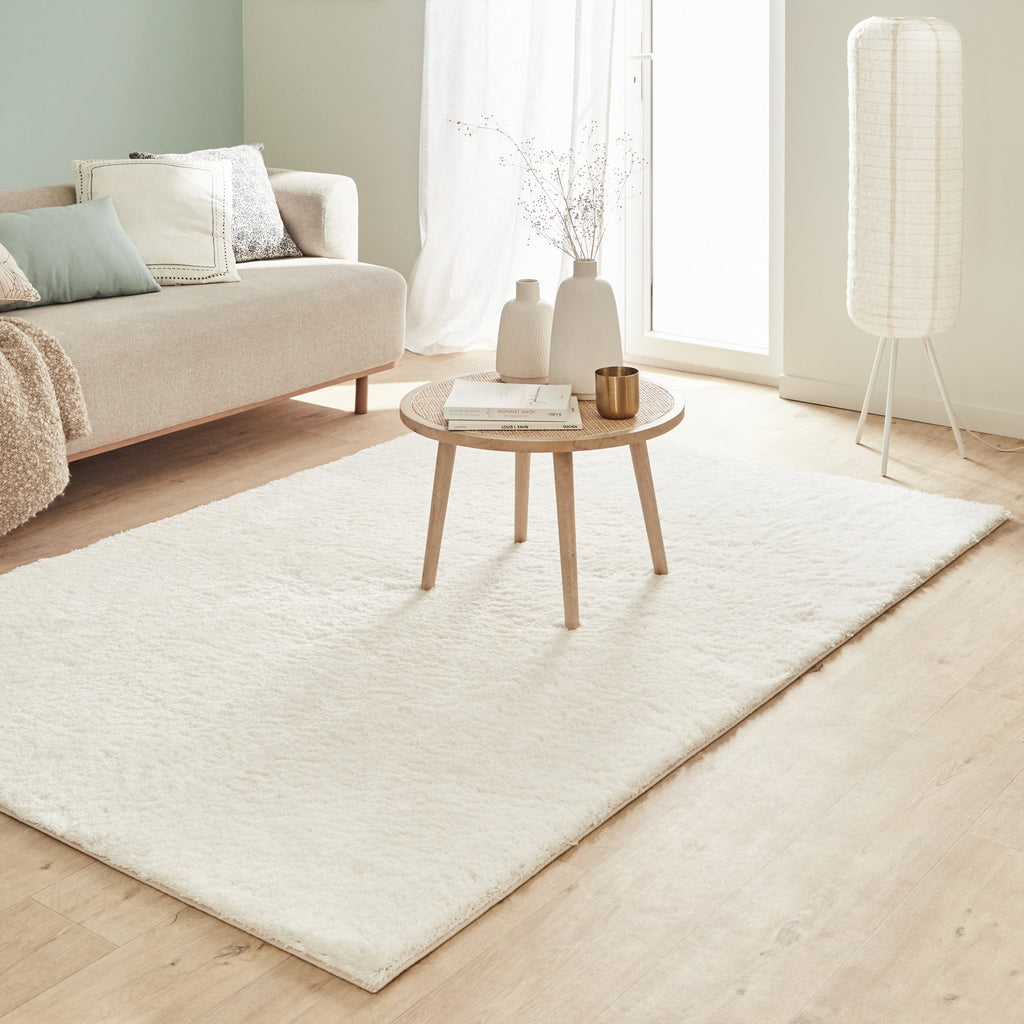 Tapis uni moderne à poils longs – Blanc – Collection Cosy COSY