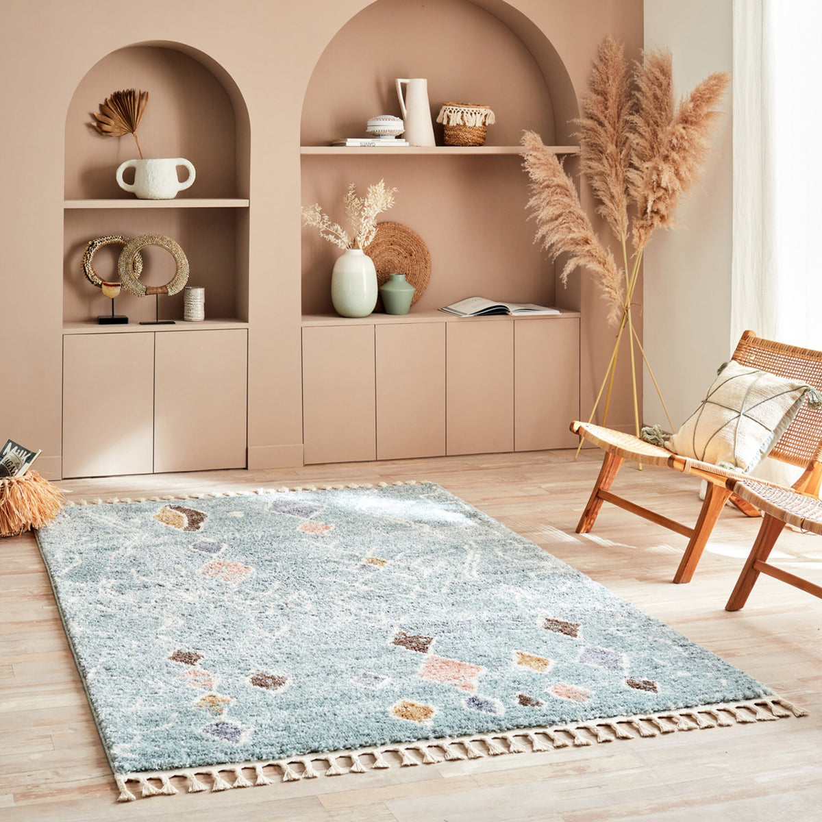DELYA - Tapis salon berbère turquoise - DEL3063TUR DELYA