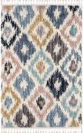 Tapis berbère en laine motifs multicolore : DEL3094MUL DELYA