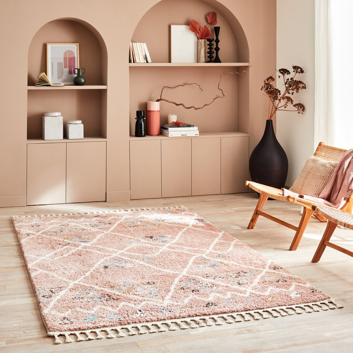 DELYA - Tapis ethnique rose - DEL3110ROS DELYA