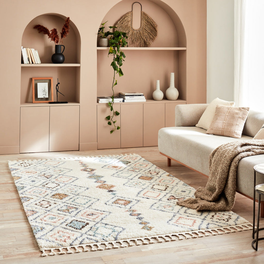 DELYA - Tapis salon ethnique crème - DEL3144CRE DELYA