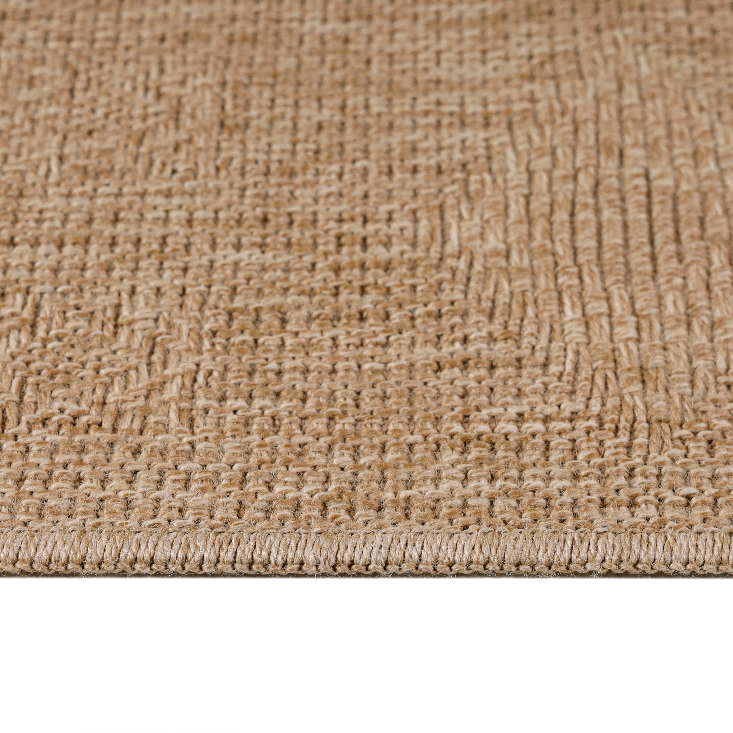 DHAKA - Tapis intérieur/extérieur aspect jute uni beige - DHA8711BEI DHAKA