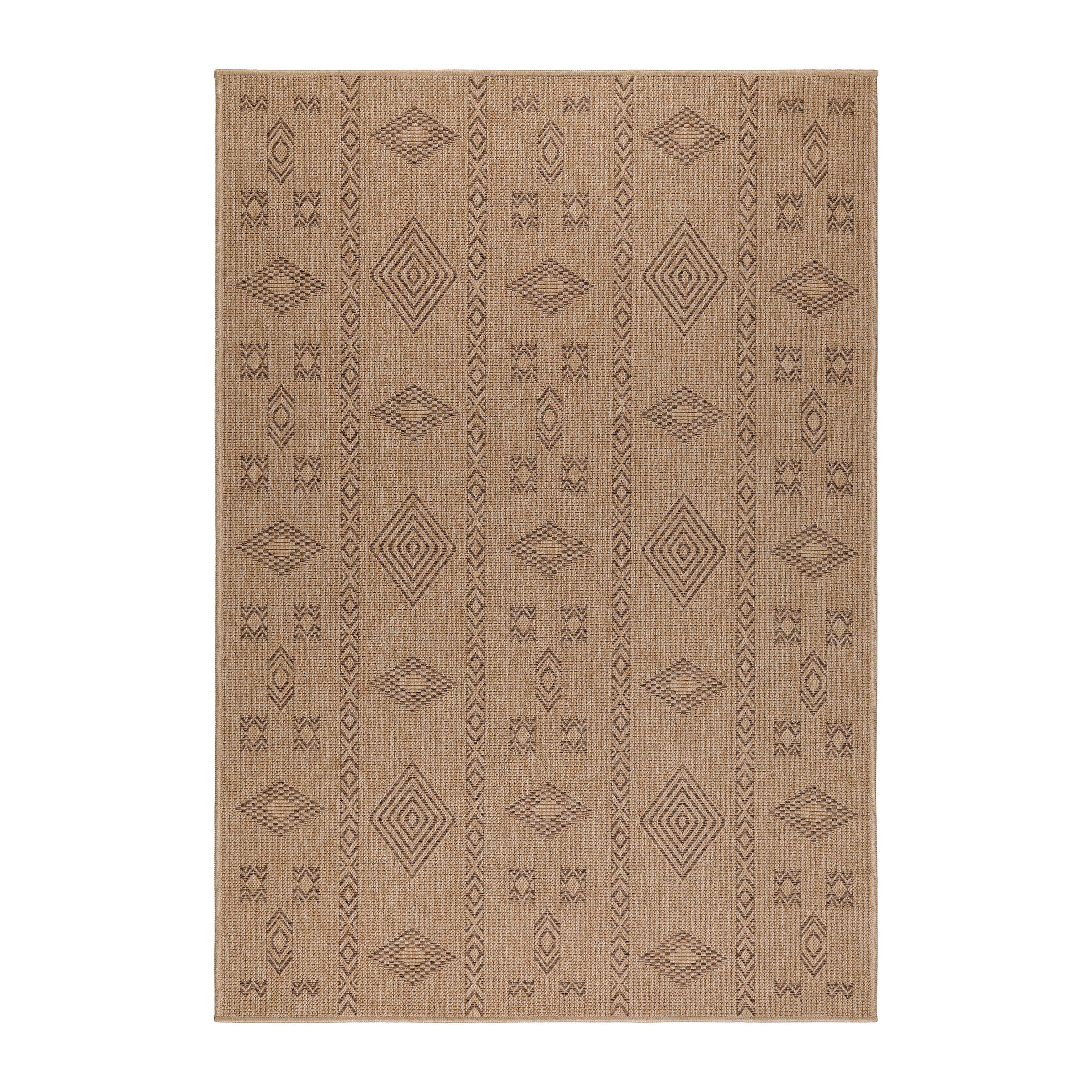 DHAKA - Tapis intérieur/extérieur aspect jute motif géométrique noir - DHA8711NOI DHAKA